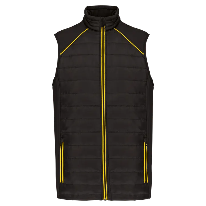 Bodywarmer Day To Day bi-matière unisexe Black / Yellow