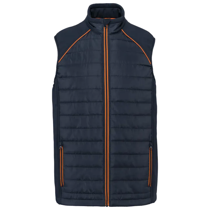 Bodywarmer Day To Day bi-matière unisexe Navy / Fluorescent Orange