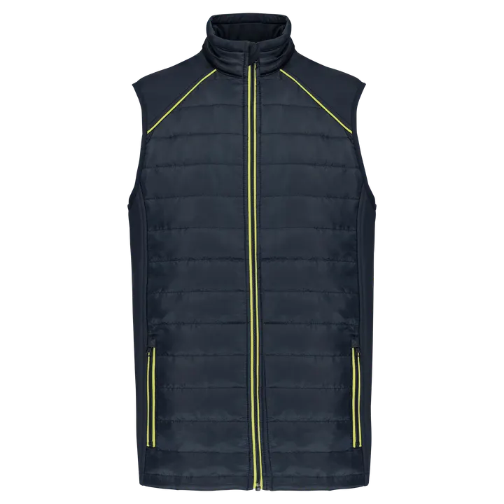 Bodywarmer Day To Day bi-matière unisexe Navy / Fluorescent Yellow