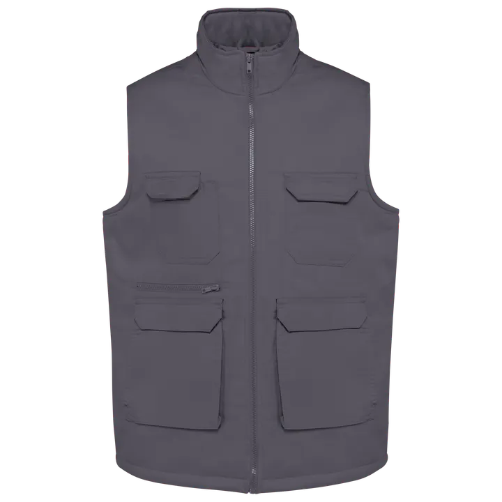 Gefütterte Unisex-Weste aus Baumwollpolyester Convoy Grey