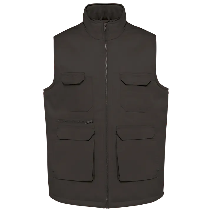 Gefütterte Unisex-Weste aus Baumwollpolyester Dark Grey