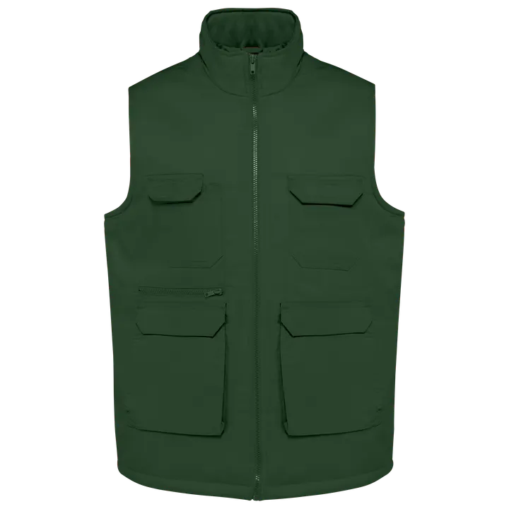 Gefütterte Unisex-Weste aus Baumwollpolyester Forest Green