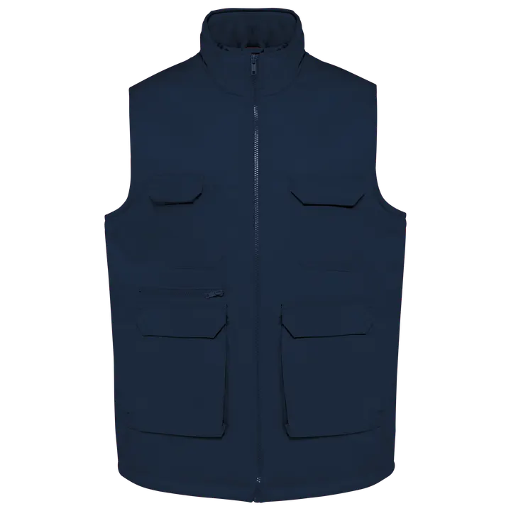 Gefütterte Unisex-Weste aus Baumwollpolyester Navy