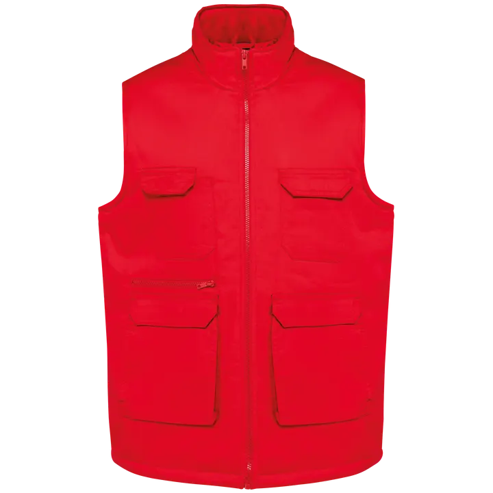 Gefütterte Unisex-Weste aus Baumwollpolyester Red