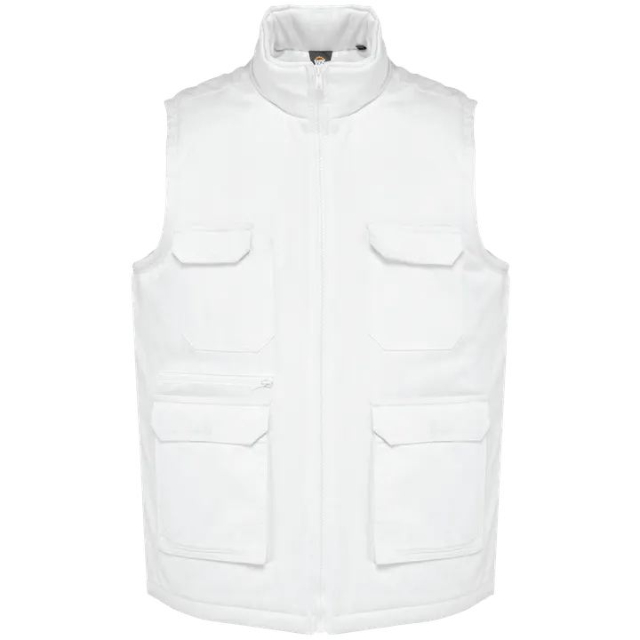 Gefütterte Unisex-Weste aus Baumwollpolyester White