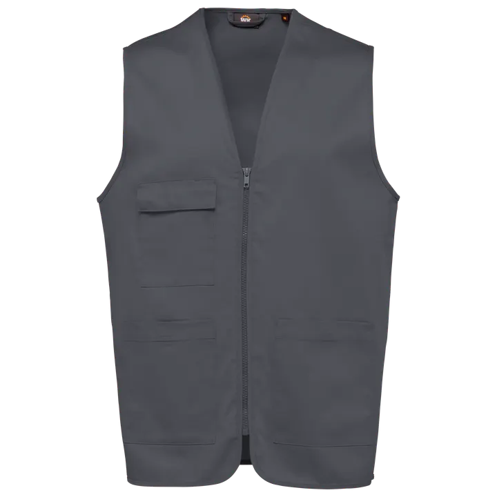 Unisex-Weste aus Baumwollpolyester mit mehreren Taschen Convoy Grey