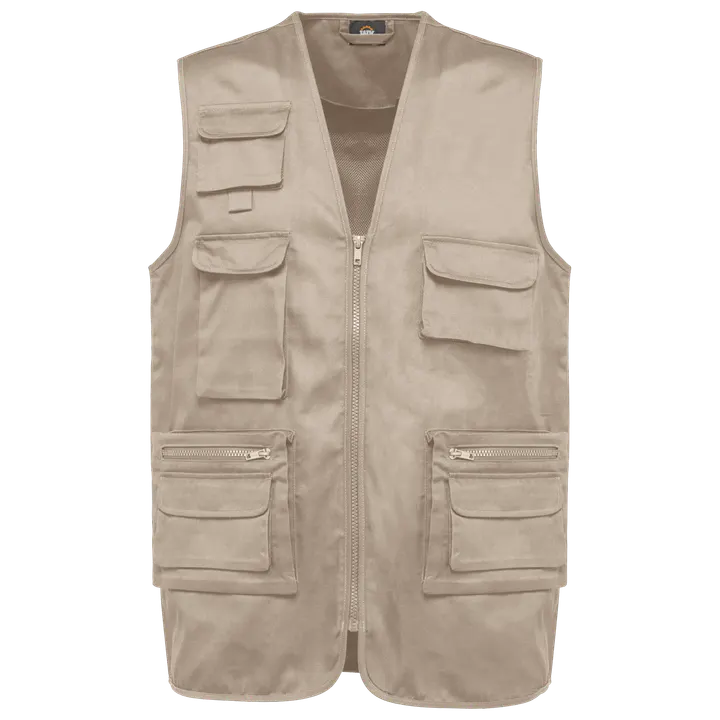 Gefütterte Unisex-Weste aus Baumwollpolyester Beige