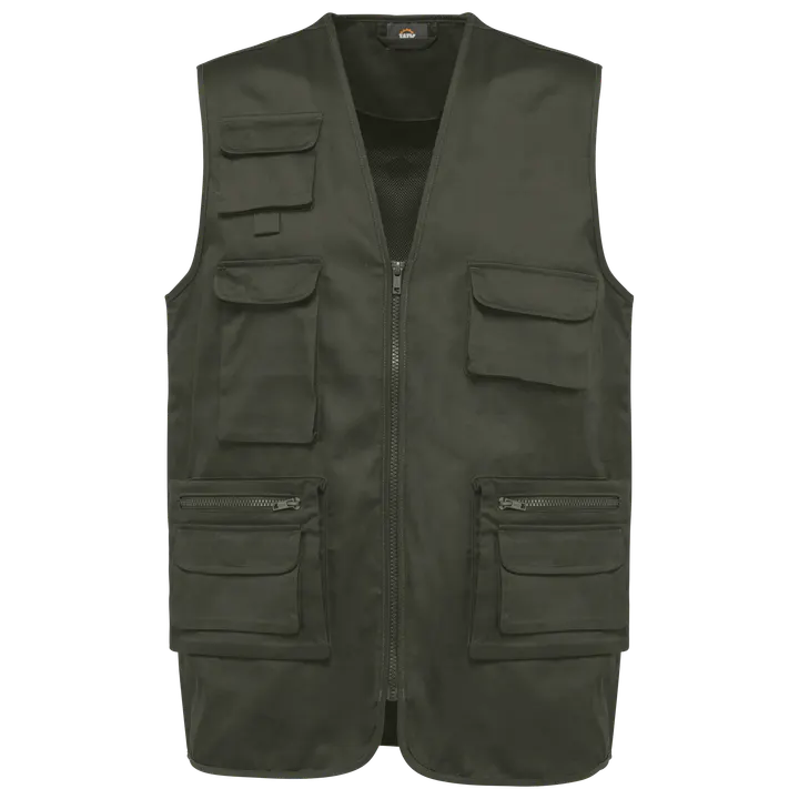 Gefütterte Unisex-Weste aus Baumwollpolyester Dark Khaki