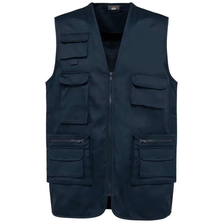 Gefütterte Unisex-Weste aus Baumwollpolyester Navy