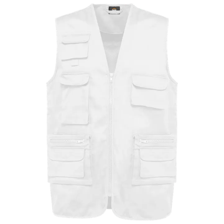 Gefütterte Unisex-Weste aus Baumwollpolyester White