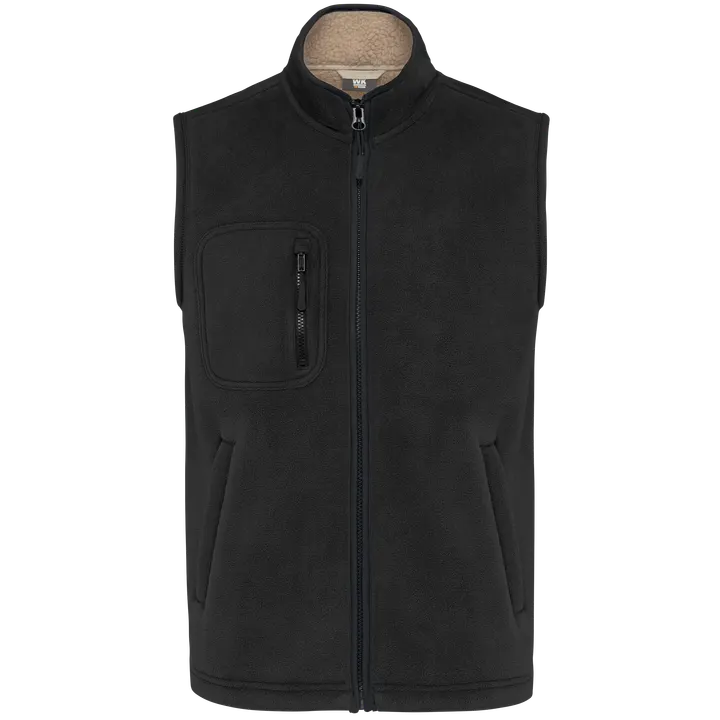 Bodywärmer aus Fleece mit Sherpa-Innenseite, Unisex Black