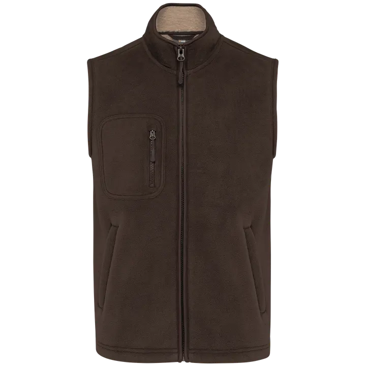 Bodywärmer aus Fleece mit Sherpa-Innenseite, Unisex Chocolate