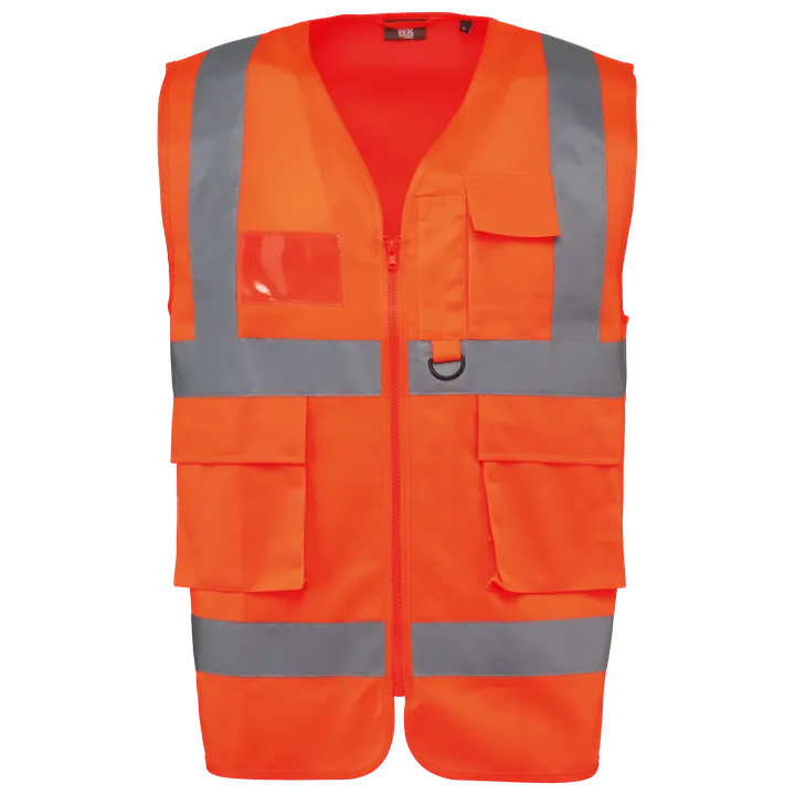 Gilet de sécurité haute visibilité recyclé avec zip unisexe Hi Viz Orange