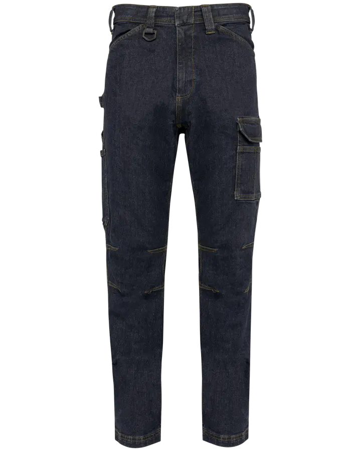 Denim-Herrenhose mit mehreren Taschen Black Rinse