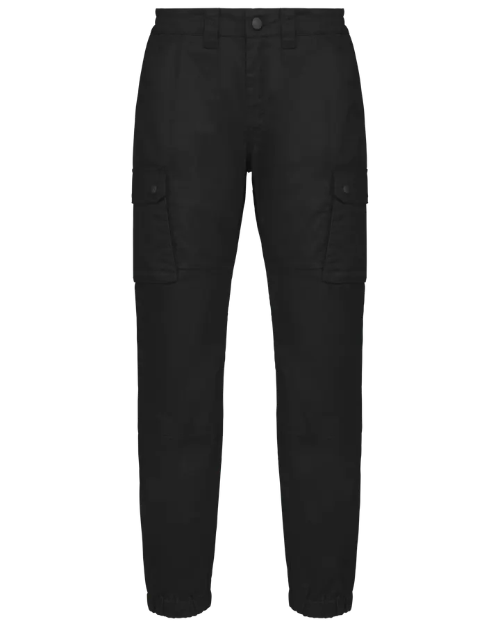 Pantalon cargo unisexe avec bas élastiqué Black