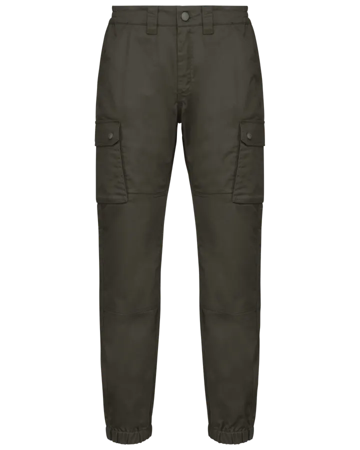 Pantalon cargo unisexe avec bas élastiqué Dark Khaki