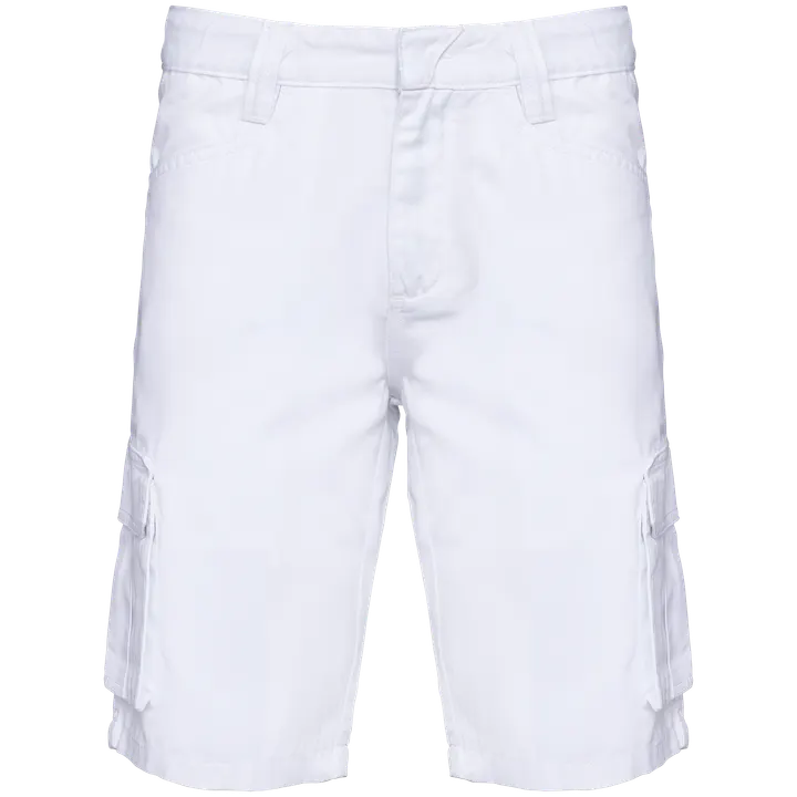 Bermuda multipoches écoresponsable homme White