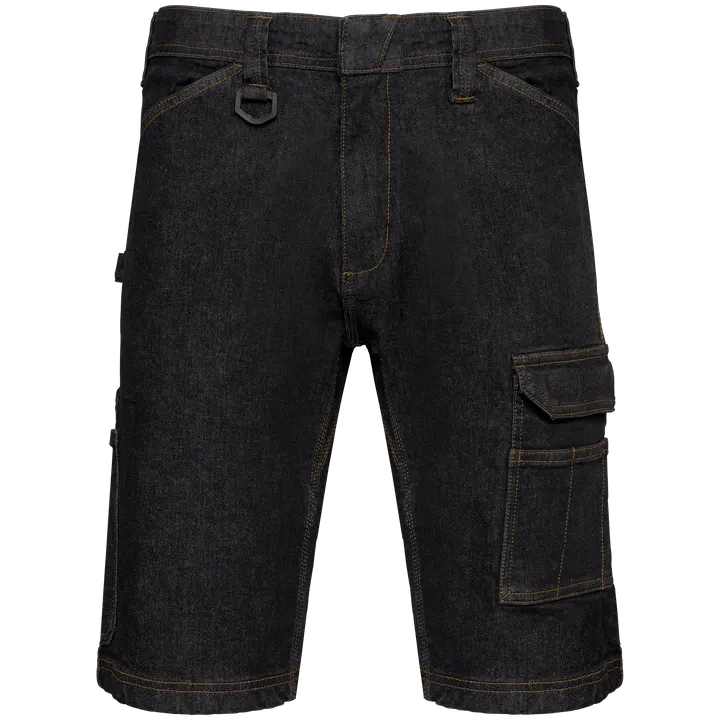 Bermuda aus Denim mit mehreren Taschen, für Herren Black Rinse