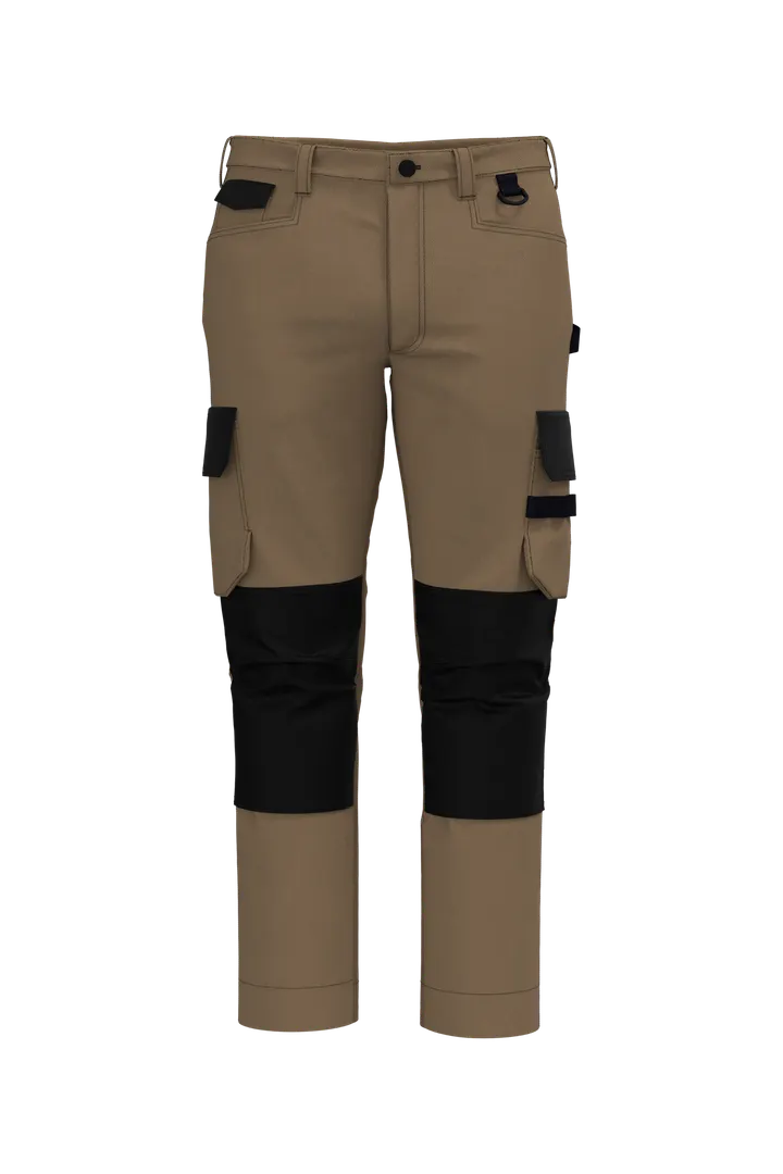 Herrenhose zweifarbige Arbeitshose Camel / Black