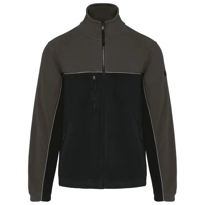 Veste micropolaire bicolore écoresponsable unisexe Black / Dark Grey