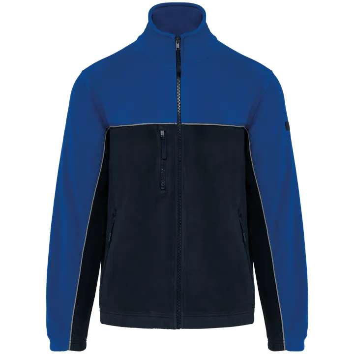 Veste micropolaire bicolore écoresponsable unisexe Navy / Royal Blue