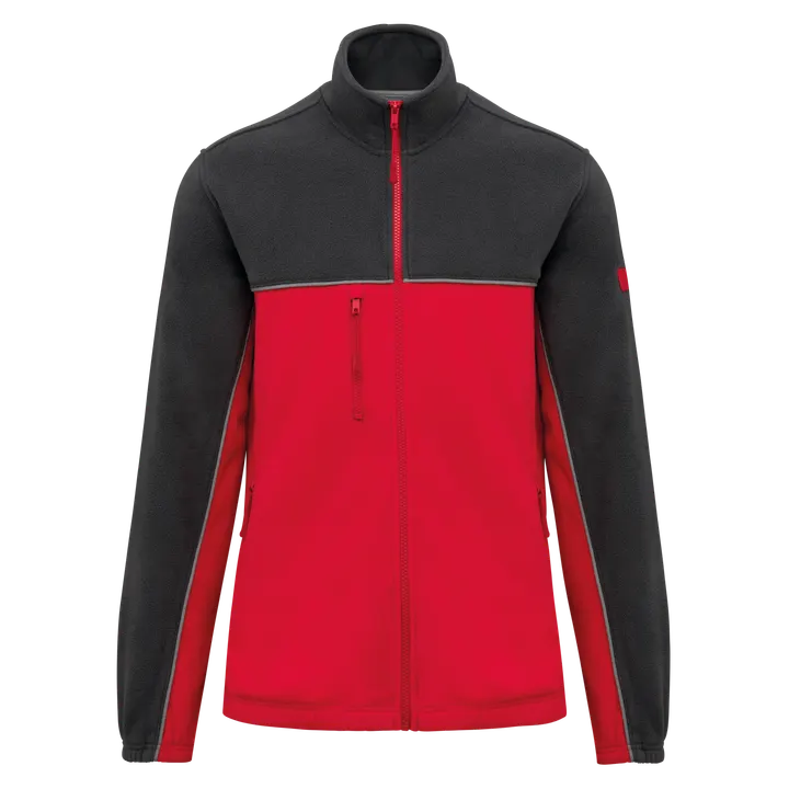 Veste micropolaire bicolore écoresponsable unisexe Red / Dark Grey