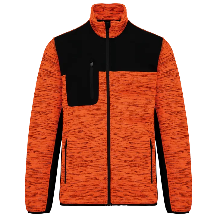 Veste recyclée en polytricot homme Fluorescent Orange Melange / Black