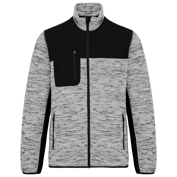 Veste recyclée en polytricot homme Light Grey Melange / Black