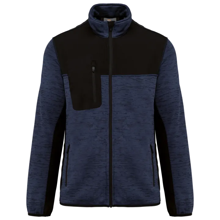 Veste recyclée en polytricot homme Navy Melange / Black