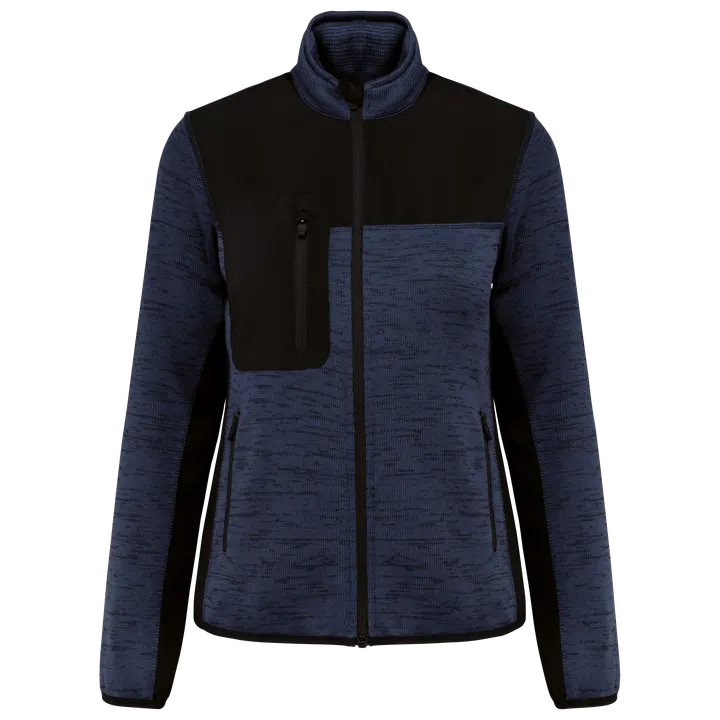 Recycelte Jacke aus Polyestertrikot für Damen Navy Melange / Black