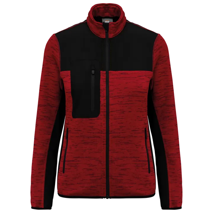 Recycelte Jacke aus Polyestertrikot für Damen Red Melange / Black