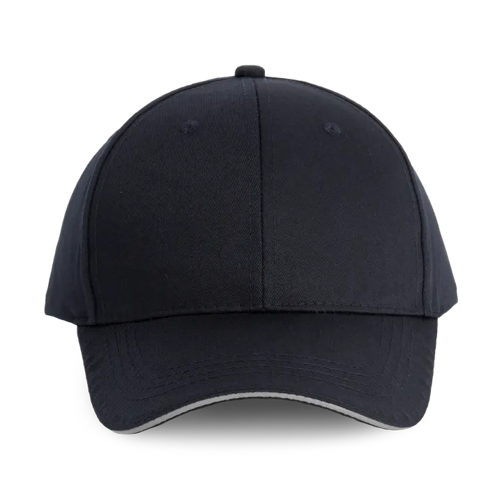 6-Panel-Cap mit Kontrast-Sandwichschirm Navy / Silver