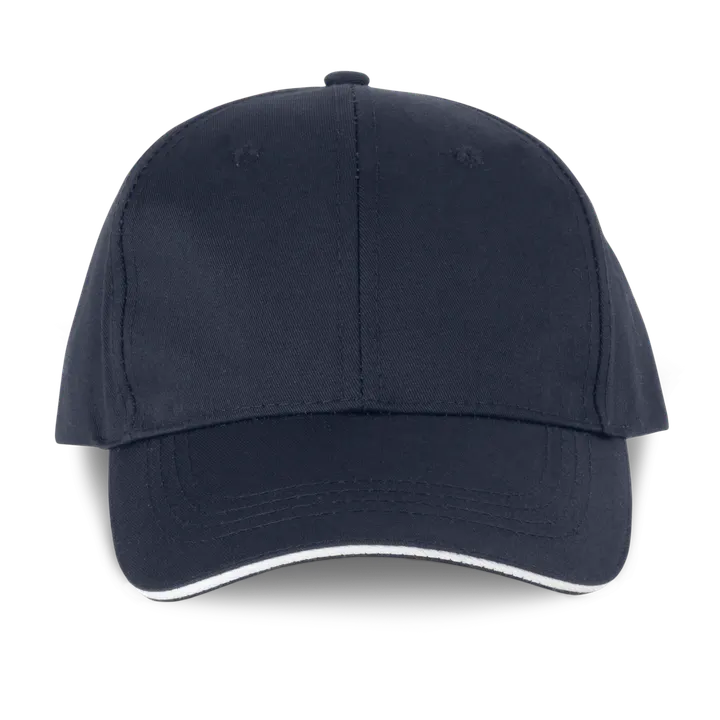 6-Panel-Cap mit Kontrast-Sandwichschirm Navy / White