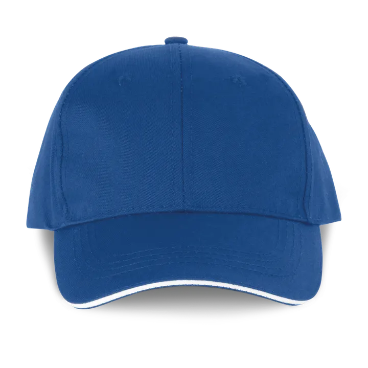 6-Panel-Cap mit Kontrast-Sandwichschirm Royal Blue / White