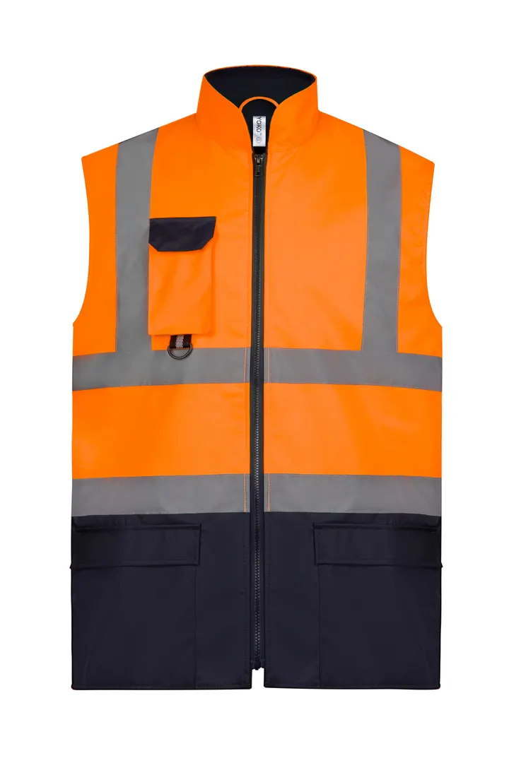 Gepolsterter Warn-Bodywärmer Hi Vis Orange / Navy