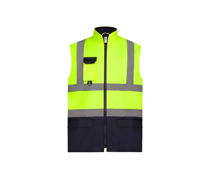 Gepolsterter Warn-Bodywärmer Hi Vis Yellow / Navy