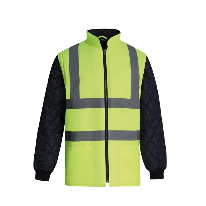 Veste matelassée haute visibilité avec manches détachables Hi Vis Yellow / Navy