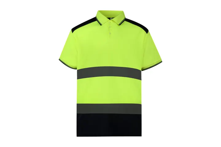 Zweifarbiges HiViz-Polohemd Hi Vis Yellow / Navy