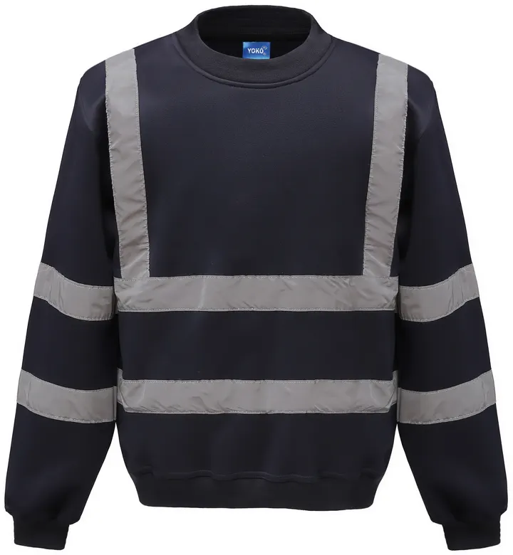Sweat-shirt haute visibilité col rond Navy