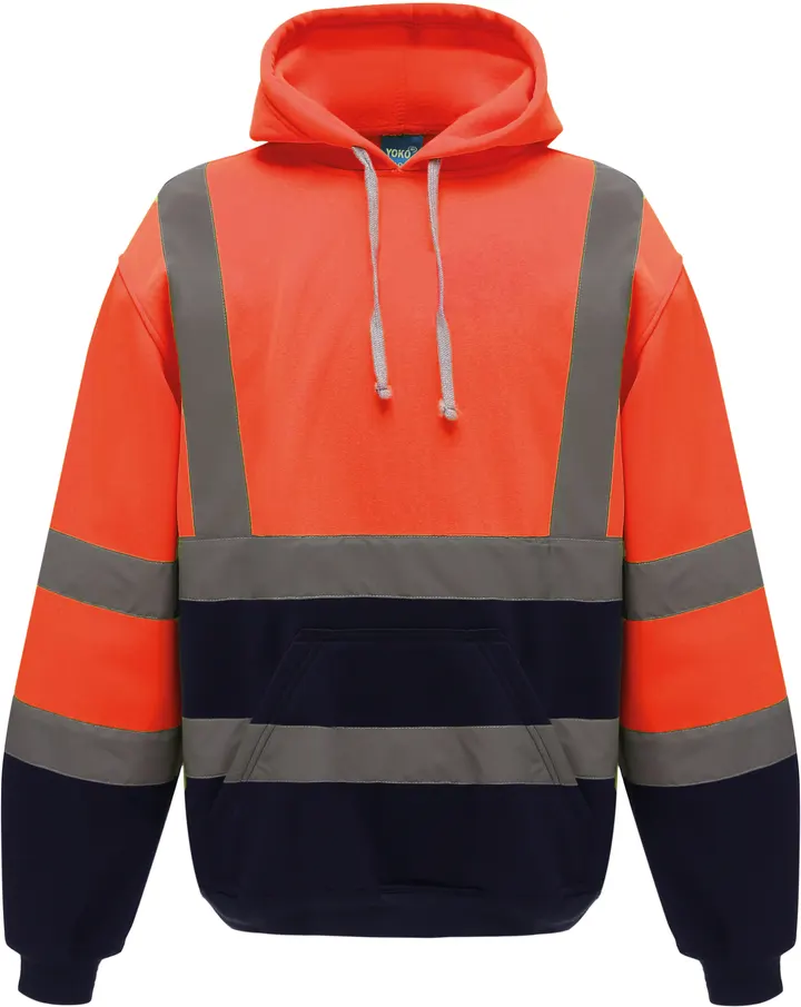 Hi-Vis pullover hoodie Hi Vis Orange / Navy