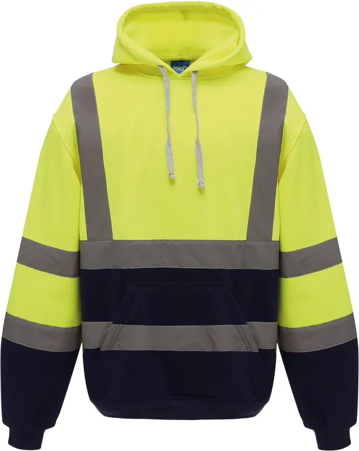 Hi-Vis pullover hoodie Hi Vis Yellow / Navy