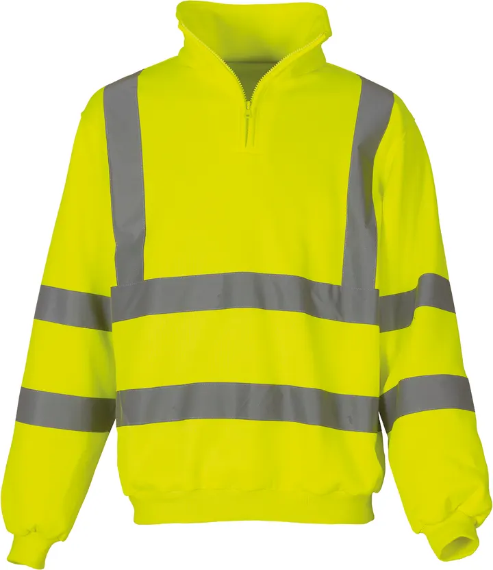 Sweat-shirt 1/4 zip haute visibilité Hi Vis Yellow