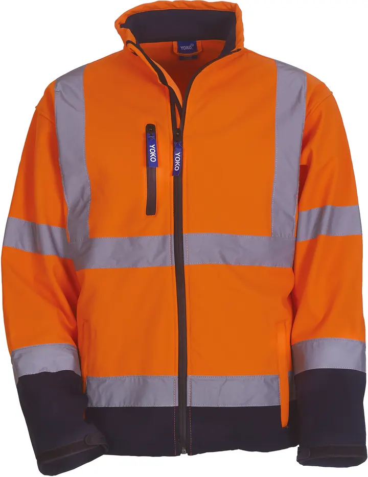 Hi-Vis Softshell Jacket Hi Vis Orange / Navy