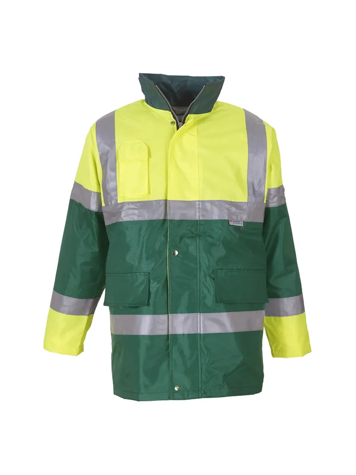 Kontrastfarbene Warn-Jacke Hi Vis Yellow / Green