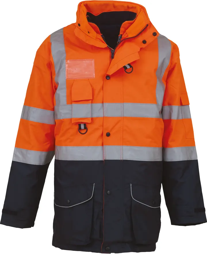 Hi-Vis Multi-Functional 7-in-1 Parka Hi Vis Orange / Navy