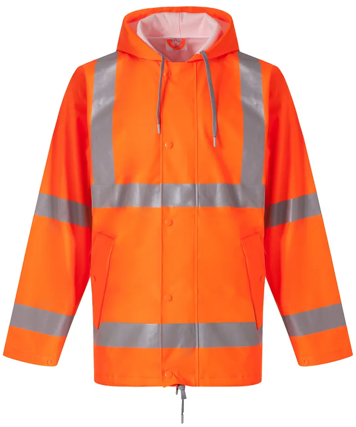Atmungsaktive Hi-Vis Soft Flex Regenjacke Hi Vis Orange