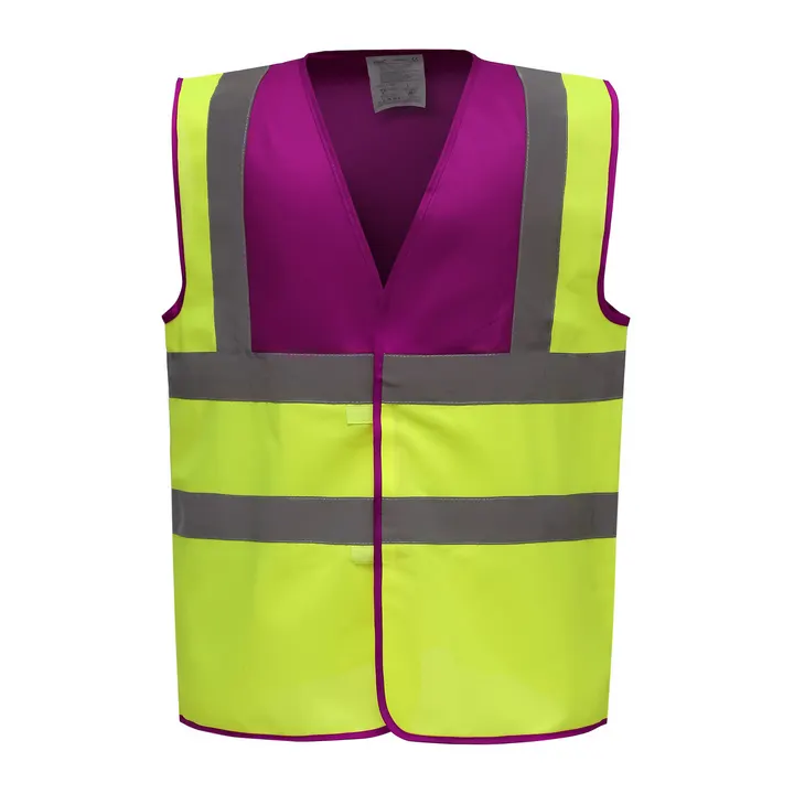 Hi-Vis Waistcoat Raspberry / Hi Vis Yellow