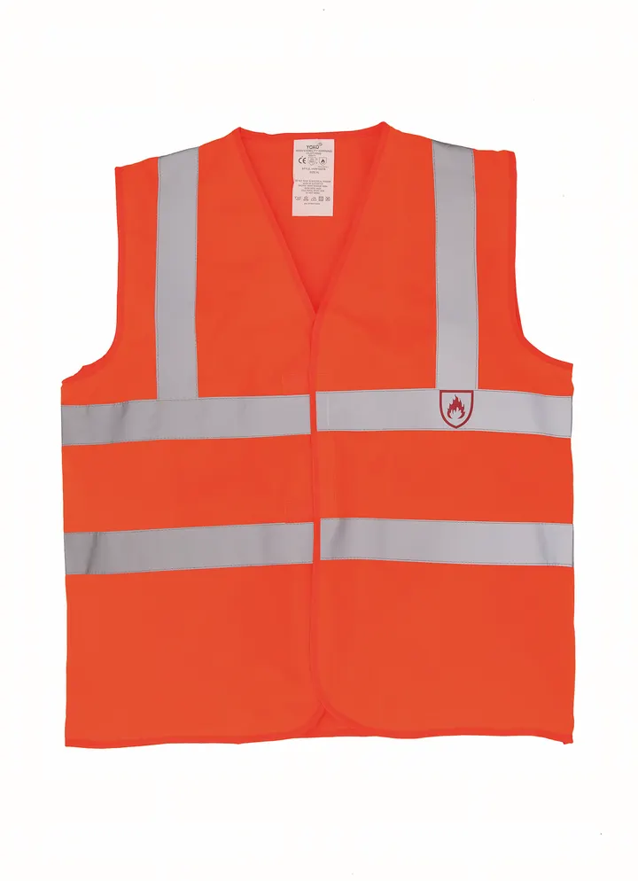YOKO Flammenhemmende Weste ohne Ärmel in Warnfarbe Hi Vis Orange