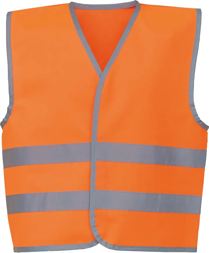 YOKO Kinderweste mit Reflexleiste in Warnfarbe Hi Vis Orange