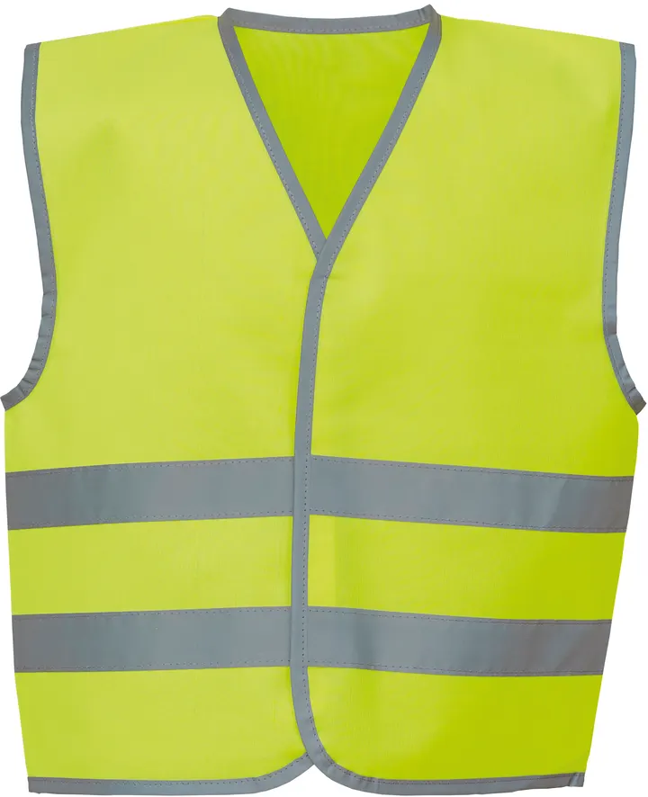 YOKO Kinderweste mit Reflexleiste in Warnfarbe Hi Vis Yellow